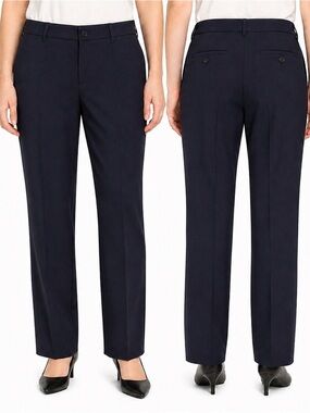 Christopher & Banks Women's Navy Straight-Leg Dress Pants - 0461